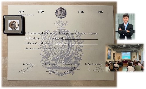 Remise du Prix des Sciences de l'Ingénieur doté par Toulouse INP à Mathis Picot-Digoix, le 14 juin 2026 à l'Hôtel d'Assézat, par l'Académie des Sciences, Inscriptions et Belles-Lettres de Toulouse.
